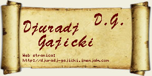 Đurađ Gajicki vizit kartica